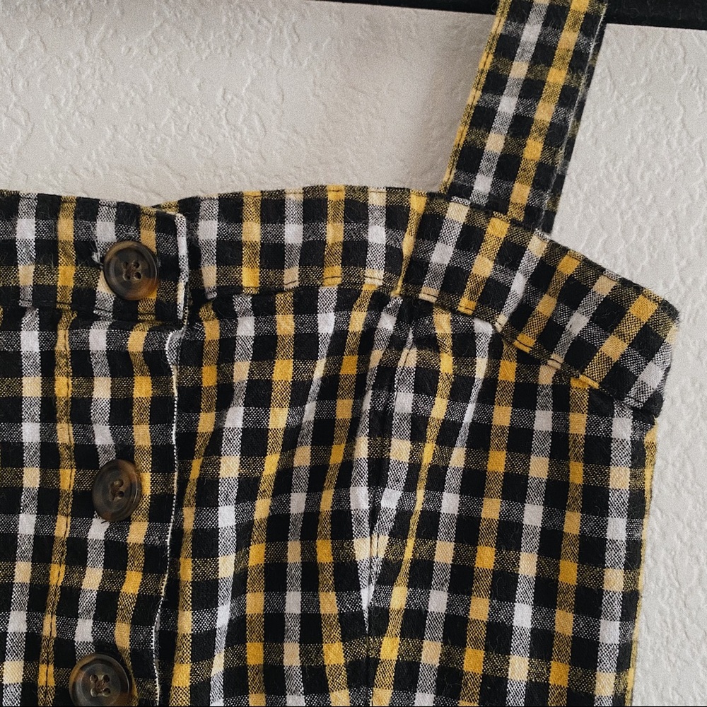 Plaid Black & Yellow Mini Dress